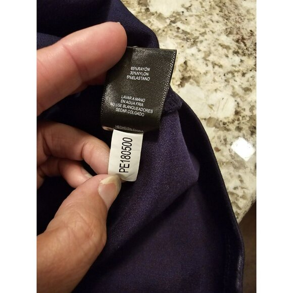 Gianni Bini dress M Medium Midi Navy Blue Sleeveless Sleek Business Skirt - Picture 12 of 12